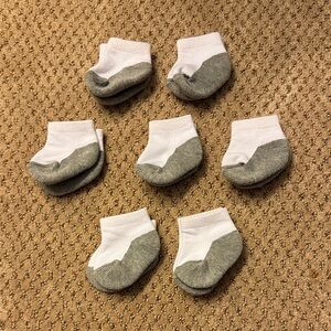 ⚠️ 7 White and Gray Ankle Socks for Newborn Baby⚠️